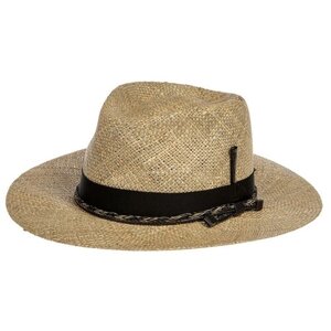 Шляпа федора Bailey, солома, размер 55, бежевый