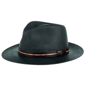 Шляпа федора Bailey, солома, размер 61, синий