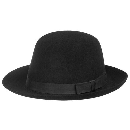 Шляпа федора Christys, подкладка, размер 57, черный