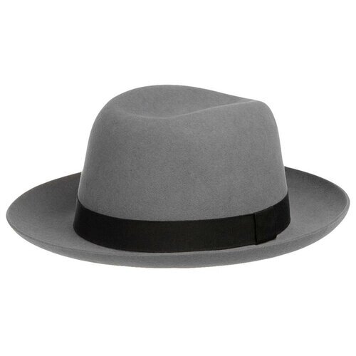 Шляпа федора Christys, размер 55, серый