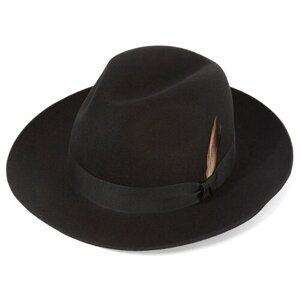 Шляпа федора Christys, шерсть, подкладка, размер 55, черный