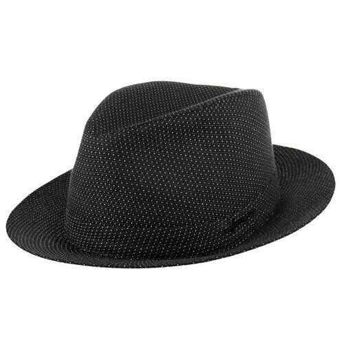 Шляпа федора Herman, подкладка, размер 57, черный