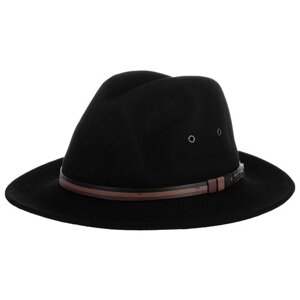 Шляпа федора Herman, шерсть, утепленная, размер 57, черный