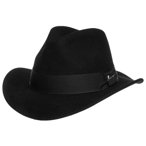 Шляпа федора Herman, шерсть, утепленная, размер 59, черный