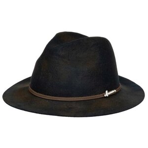 Шляпа федора Herman, шерсть, утепленная, размер 59, синий