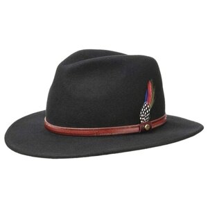 Шляпа федора STETSON, шерсть, утепленная, размер 61, черный