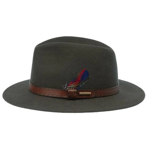Шляпа федора STETSON, шерсть, утепленная, размер 63, серый