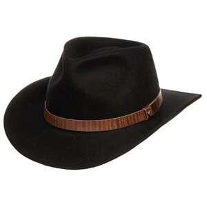 Шляпа ковбойская STETSON, шерсть, утепленная, размер 55, черный