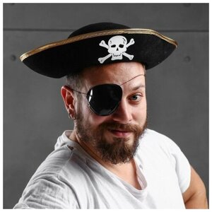 Шляпа пиратская, р-р 56-58, каёмка, цвета микс