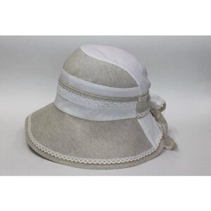 Шляпа шлем Мария летняя, размер 58 - 59, бежевый
