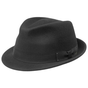 Шляпа трилби Bailey, шерсть, утепленная, размер 57, черный