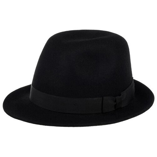 Шляпа трилби Christys, шерсть, подкладка, размер 55, черный