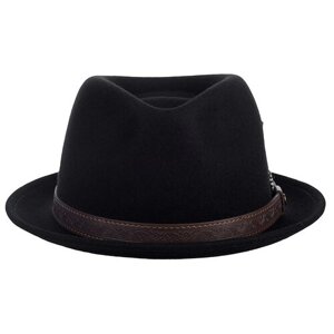 Шляпа трилби STETSON, шерсть, утепленная, размер 59, черный