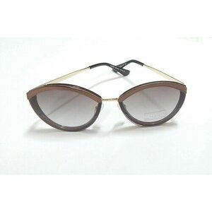 Солнцезащитные очки Alese, овальные, оправа: металл, складные, с защитой от УФ, для женщин, коричневый