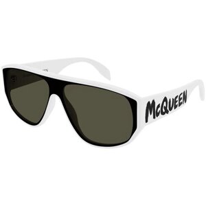 Солнцезащитные очки Alexander McQueen, монолинза, оправа: пластик, белый