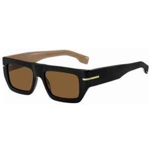 Солнцезащитные очки BOSS, прямоугольные, оправа: пластик, с защитой от УФ, для мужчин, черный