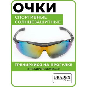 Солнцезащитные очки BRADEX, овальные, оправа: пластик, спортивные, с защитой от УФ, черный