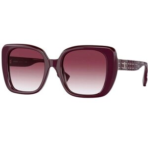Солнцезащитные очки Burberry, квадратные, оправа: пластик, градиентные, для женщин, бордовый