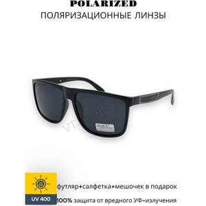 Солнцезащитные очки c поляризацией MARX 8882, черные линзы, оправа черная глянцевая