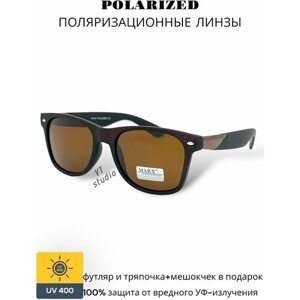Солнцезащитные очки c поляризацией MARX, черные линзы, оправа черная глянцевая