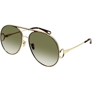 Солнцезащитные очки Chloe, авиаторы, оправа: металл, градиентные, для женщин, коричневый