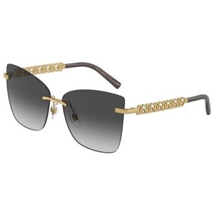 Солнцезащитные очки DOLCE & GABBANA, кошачий глаз, оправа: металл, градиентные, с защитой от УФ, для женщин, золотой