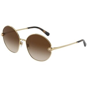 Солнцезащитные очки DOLCE & GABBANA, круглые, оправа: металл, для женщин, золотой