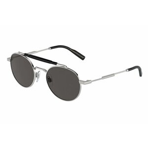 Солнцезащитные очки DOLCE & GABBANA, круглые, оправа: металл, серебряный