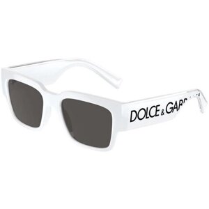 Солнцезащитные очки DOLCE & GABBANA, квадратные, оправа: пластик, с защитой от УФ, белый