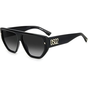 Солнцезащитные очки DSQUARED2, вайфареры, оправа: пластик, градиентные, черный
