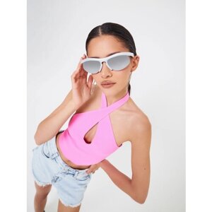 Солнцезащитные очки FEELZ, кошачий глаз, оправа: пластик, спортивные, для женщин, белый