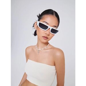 Солнцезащитные очки FEELZ, узкие, оправа: пластик, спортивные, для женщин, белый