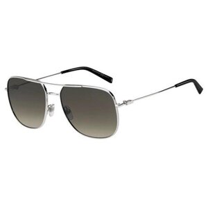 Солнцезащитные очки GIVENCHY, прямоугольные, оправа: металл, серый