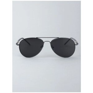 Солнцезащитные очки Graceline, авиаторы, оправа: металл, поляризационные, для мужчин, черный