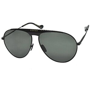 Солнцезащитные очки GUCCI, авиаторы, оправа: металл, черный