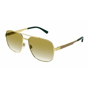 Солнцезащитные очки GUCCI GG1223S 001, прямоугольные, оправа: металл, для мужчин, черный
