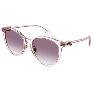 Солнцезащитные очки GUCCI, круглые, оправа: пластик, градиентные, для женщин, розовый