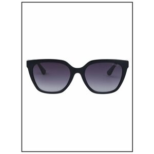 Солнцезащитные очки GUESS, бабочка, оправа: пластик, с защитой от УФ, градиентные, для женщин, черный
