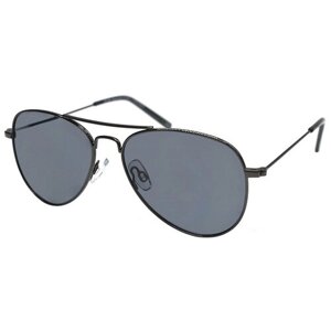 Солнцезащитные очки Invu, авиаторы, оправа: металл, поляризационные, черный