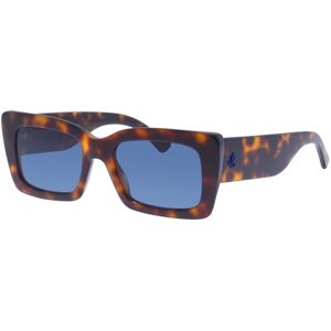 Солнцезащитные очки Jimmy Choo, прямоугольные, оправа: пластик, для женщин, коричневый