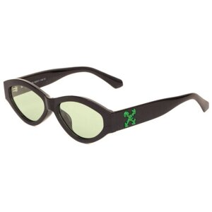 Солнцезащитные очки Kaizi, вайфареры, оправа: пластик, зеркальные, для женщин, черный