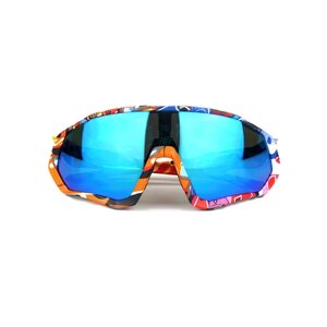 Солнцезащитные очки Kapvoe KE9408-01очкиГраффити, мультиколор, синий