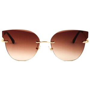 Солнцезащитные очки Keluona, бабочка, оправа: металл, градиентные, для женщин, коричневый