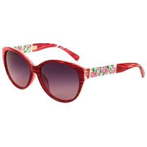 Солнцезащитные очки Keluona, кошачий глаз, оправа: пластик, для женщин, бордовый