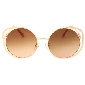 Солнцезащитные очки Keluona, круглые, оправа: металл, градиентные, для женщин, коричневый