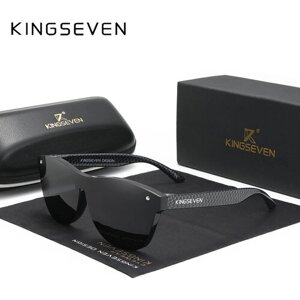 Солнцезащитные очки KINGSEVEN, авиаторы, оправа: пластик, с защитой от УФ, черный