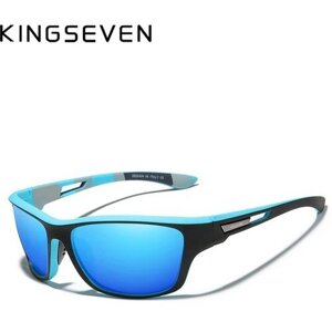 Солнцезащитные очки KINGSEVEN, прямоугольные, спортивные, складные, с защитой от УФ, поляризационные, голубой