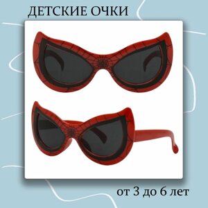Солнцезащитные очки , кошачий глаз, оправа: пластик, для мальчиков, красный