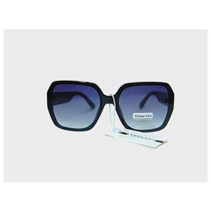 Солнцезащитные очки , квадратные, оправа: пластик, с защитой от УФ, для женщин, черный