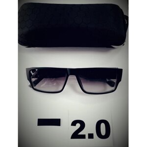 Солнцезащитные очки , квадратные, оправа: пластик, ударопрочные, с защитой от УФ, черный